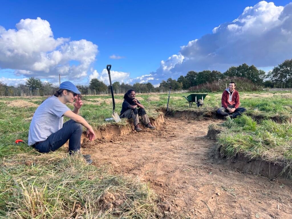 Taking a break from digging the new pond